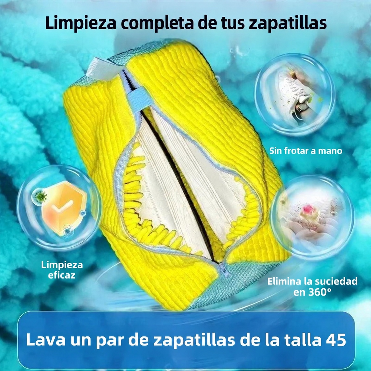 Limpieza completa de las zapatillas con bolsa de lavado